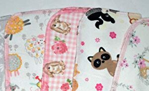 1 Ply Springtime Cuddles Flannel Washable Kids Lunchbox Napkins 8x8 inches 5 Pack - Little Wipes (R) Flannel