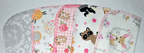 1 Ply Springtime Cuddles Flannel Washable Kids Lunchbox Napkins 8x8 inches 5 Pack - Little Wipes (R) Flannel