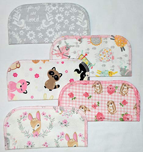 1 Ply Springtime Cuddles Flannel Washable Kids Lunchbox Napkins 8x8 inches 5 Pack - Little Wipes (R) Flannel