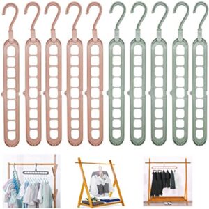 Magic Clothes Hangers,Wardrobe Hangers Multi Functional Closet Hangers Rotate Anti-Skid Folding Hanger for Dormitory, Bedroom, Bathroom 8PCS Clothes Hangers