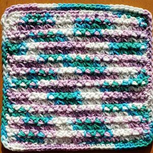 Handmade crochet washcloths, dishcloths,100% cotton set of 3 (Hot blue, purple and beach ball blue colors) * thick and dense*