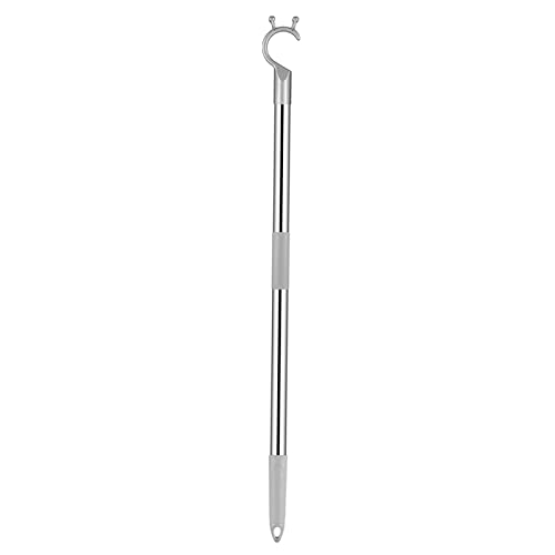 Reach Stick 56" Long Reaching Pole for High Place - Stainless Steel Pole with Alloy Hook for Top Rod