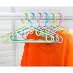 YASEZ 10Pcs Portable Children Clothes Hanger Toddler Baby Coat Plastic Hanger Hook (Color : E, Size : 27x14 cm)