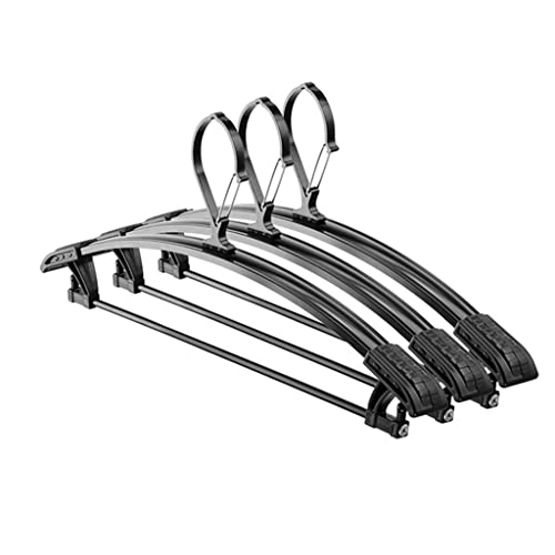 YASEZ 5 Hangers Aluminum Alloy Hangers Wide Buckle Fixed Drying Rack Outdoor Balcony with (Color : Black)