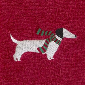 SKL Home Snow Many Dachshunds Hand Towel (2-Pack), Red