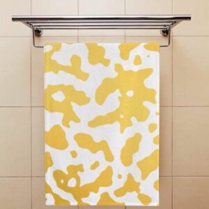 Hand Bath Towels 2 Pack Golden Fluid Pattern Absorbent Face Fingertip Towels for Bathroom Kitchen Gym Spa Soft Hair Drying Cloth Quick Dry, 30 x 15 Inch