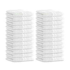 TOALLA 100% Cotton Salon Towel Set of 24|400 GSM|Soft Hand Towel|Bulk Hand Towel|Cotton Salon Towel|Ideal for Spa Gym Bathroom Hotel|Absorbent||Not Bleach Proof|Quick Dry|Hand Towel 16 x 27 in|White