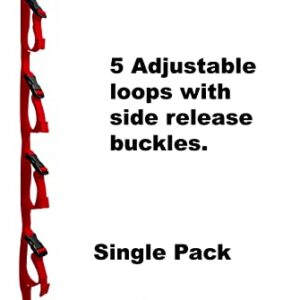 Tidy Tight Storage Loop Straps. Single Pack. Store Cords, Hoses, Christmas Lights, Etc. One of A Kind Storage System On The Market. (Red)