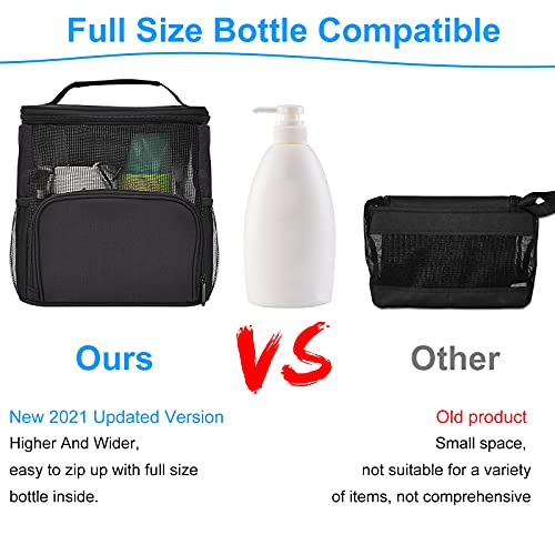 Conliga Portable Shower Caddy ， (Updated Version, Full Size Bottle Compatible), Hanging Toiletry Bag， Large Capacity，Water-resistant Easy Dry