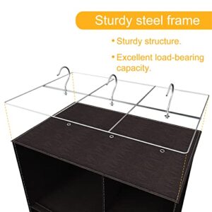 coastal rose Hanging Closet Storage Organizer, 15 Sections Closet Organizers and Storage Shelves Shoe Rack Holder Hanger, Coffee