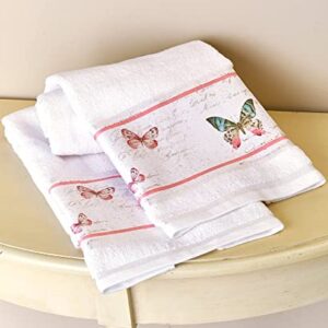 The Lakeside Collection Rose Garden Bathroom Hand Towels - Farmhouse Accents - Set of 2