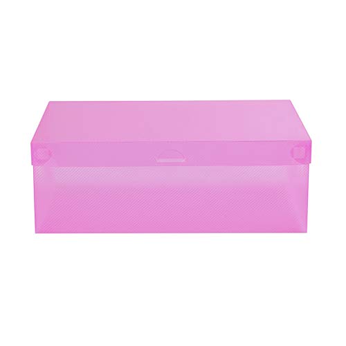 farawamu Shoes Box, Transparent Dust-Proof Stackable Drawer Shoes Storage Box Container Organizer Pink