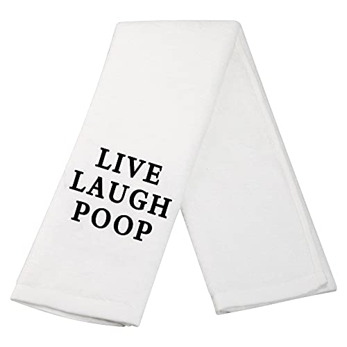 Live Laugh Poop Funny Bathroom Hand Towel Hand Towel Guest Bathroom Housewarming Gift (Live Laugh Poop T)