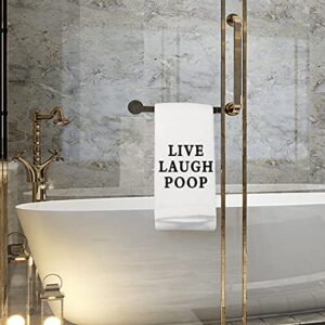 Live Laugh Poop Funny Bathroom Hand Towel Hand Towel Guest Bathroom Housewarming Gift (Live Laugh Poop T)