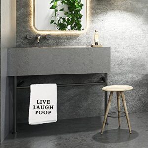 Live Laugh Poop Funny Bathroom Hand Towel Hand Towel Guest Bathroom Housewarming Gift (Live Laugh Poop T)