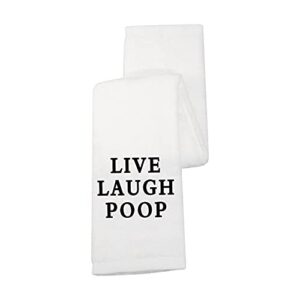 Live Laugh Poop Funny Bathroom Hand Towel Hand Towel Guest Bathroom Housewarming Gift (Live Laugh Poop T)