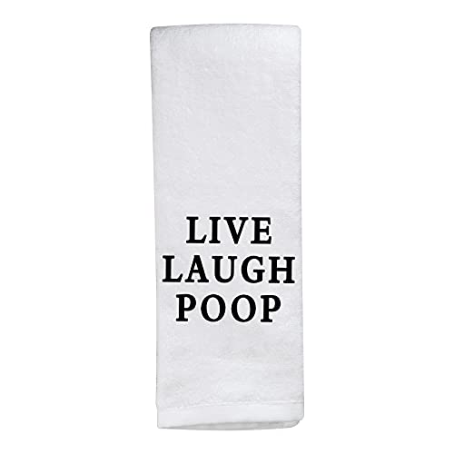 Live Laugh Poop Funny Bathroom Hand Towel Hand Towel Guest Bathroom Housewarming Gift (Live Laugh Poop T)