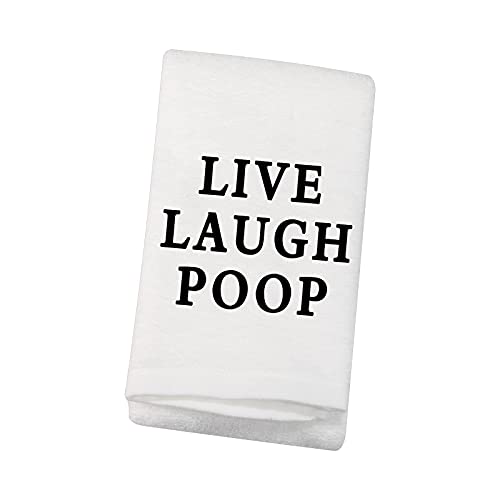 Live Laugh Poop Funny Bathroom Hand Towel Hand Towel Guest Bathroom Housewarming Gift (Live Laugh Poop T)