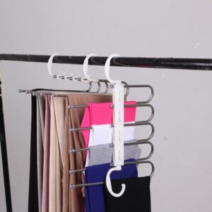 Pant hangers save space -2-piece wardrobe with multiple layers and multifunctional use, hanger organizer, loose pants scarf (2-piece set)