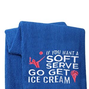 levlo embroidered volleyball towels if you wanted a soft serve you should have gone for ice cream towels volleyball sport lovers gifts (if you wanted a soft serve)