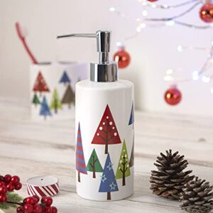 Allure Home Creation Holiday Christmas Tree 4-Piece Ceramic Bath Accessory Set