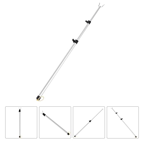 Closet Pole with Hook Telescoping Long Reach Stick Aluminium Clothing Hanger Garment Pole for Closet Shelf Ceiling