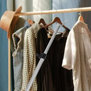 Closet Pole with Hook Telescoping Long Reach Stick Aluminium Clothing Hanger Garment Pole for Closet Shelf Ceiling