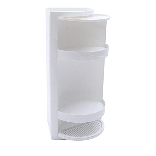 Gdrasuya10 3-Tier Corner Storage Organizing Caddy Stand, Cosmetic Storage Rack Rotating Bathroom Corner Shelf for Bathrooms Dressing Tables Kitchens, 8 x 8 x 23.6 Inch