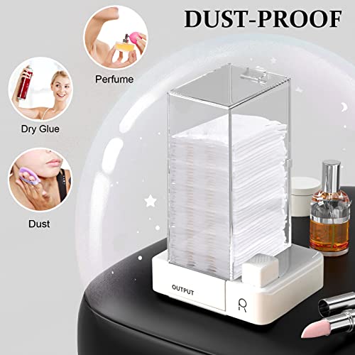 Nacai Automatic Cotton Pad Dispenser, Press Out Cotton Square Holder Vanity Cosmetic Makeup Cotton Pads Organizer