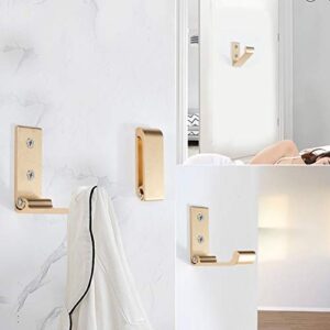 Yosoo 2 Sets Rose Gold Coat Hook, Aluminum Alloy Foldable Adhesive WallMounted Wardrobe Clothes Hanger for Home