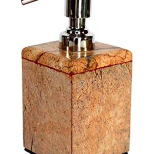 KLEO - Bathroom Accessory Set Made from Natural Brown/Sand Stone - Bath Accessories Set of 3 Includes Soap Dispenser, Utility and Soap Dish