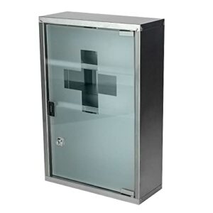 Wincere S1200 Moisture Resistance Steel Wall Mount Medicine Cabinet First Aid Storage Medical Organizer