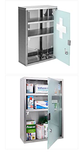 Wincere S1200 Moisture Resistance Steel Wall Mount Medicine Cabinet First Aid Storage Medical Organizer