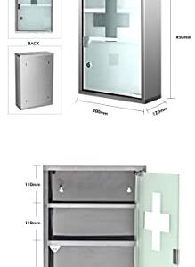 Wincere S1200 Moisture Resistance Steel Wall Mount Medicine Cabinet First Aid Storage Medical Organizer