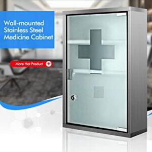 Wincere S1200 Moisture Resistance Steel Wall Mount Medicine Cabinet First Aid Storage Medical Organizer