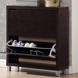 hawthorne collections shoe cabinet in dark brown