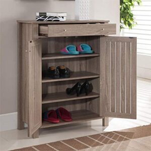 24/7 Shop at Home 247SHOPATHOME IDI-151144 Brielle Multi Shelf Shoe Cabinet, Light Oak