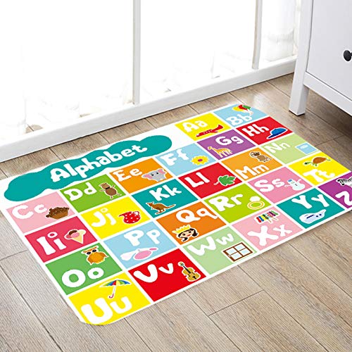 Apqdw Alphabet Shower Curtain Set for Bathroom, Alphabet Bathroom Sets with Shower Curtain and Rugs, Kids ABC Educational Learning Shower Curtain 72x72 Inches (Alphabet)