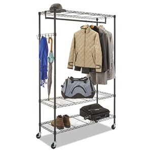 n/a wardrobe clothes storage rack wire shelving garment rack black stand floor hanger storage