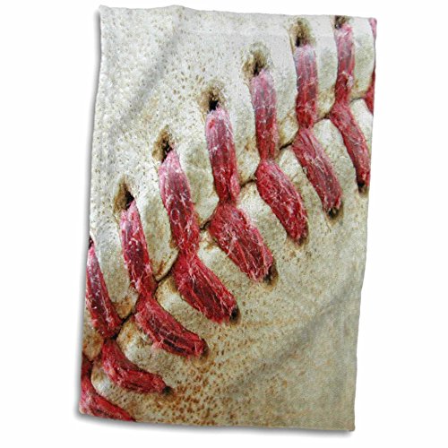 3D Rose Close-up Red Seams On Baseball TWL_47841_1 Towel, 15" x 22", White