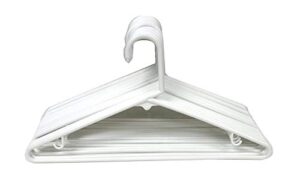 the um24 set of 16 white durable lightweight plastic adult hangers - 35 grams