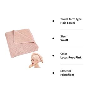 Laojbaba Microfiber Hair Towel Quick Dry Hair Towel Hair Drying Towels Suitable for All Kinds of Hair Ultra Absorbent Long and Thick Hair 19 X39 inch Lotus Root Pink (1pcs