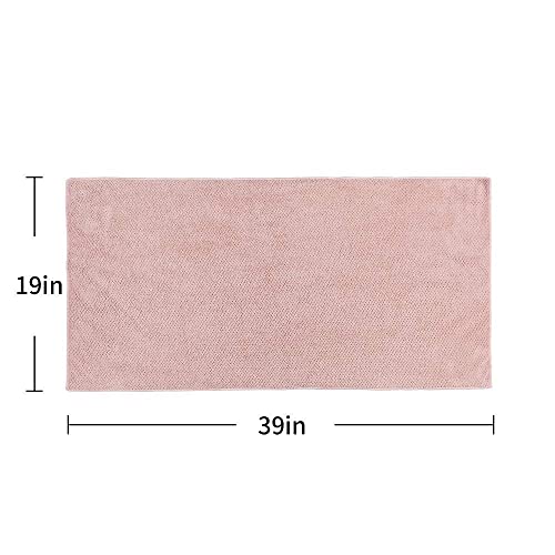 Laojbaba Microfiber Hair Towel Quick Dry Hair Towel Hair Drying Towels Suitable for All Kinds of Hair Ultra Absorbent Long and Thick Hair 19 X39 inch Lotus Root Pink (1pcs