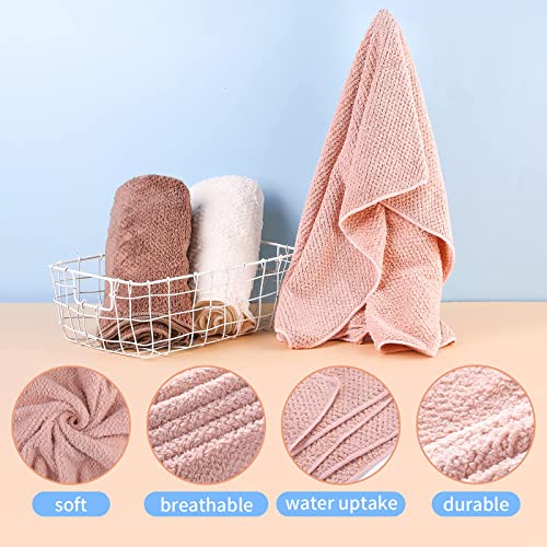 Laojbaba Microfiber Hair Towel Quick Dry Hair Towel Hair Drying Towels Suitable for All Kinds of Hair Ultra Absorbent Long and Thick Hair 19 X39 inch Lotus Root Pink (1pcs