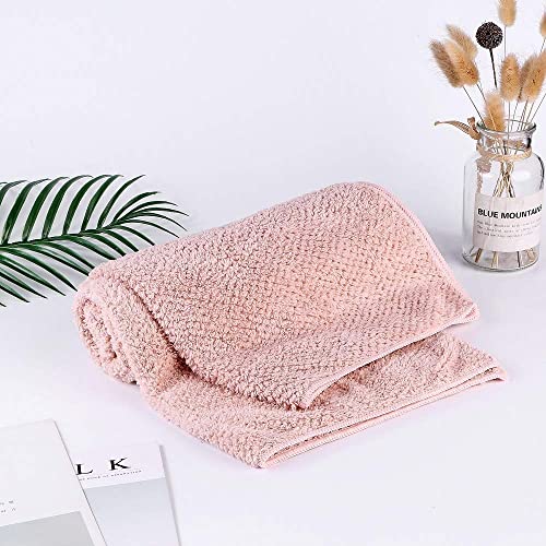 Laojbaba Microfiber Hair Towel Quick Dry Hair Towel Hair Drying Towels Suitable for All Kinds of Hair Ultra Absorbent Long and Thick Hair 19 X39 inch Lotus Root Pink (1pcs