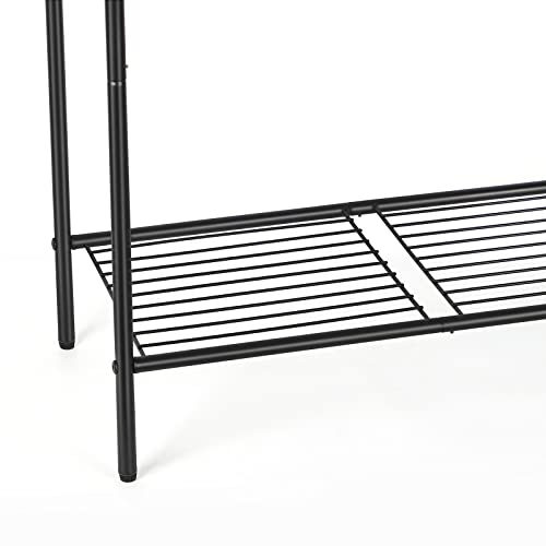 Freestanding Towel Racks, 3 Tier Metal Towel Rack Stand with Storage Shelf, Stainless Steel Blanket Ladder Holder Rack for Living Room, Bathroom, Laundry Room, Black