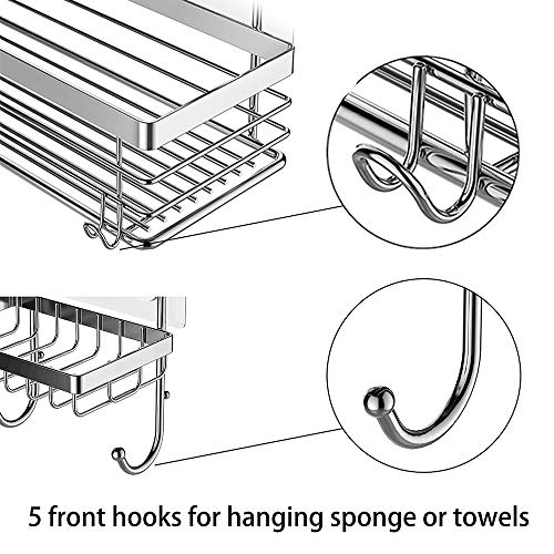 Orimade Corner Shower Caddy Organizer bundle with Rectangle Shower Shelves and Soap Dish Holder