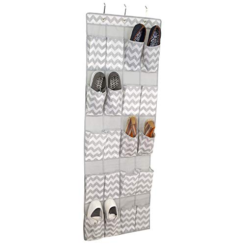 Home Basics Chevron Collection Storage and Organization (20 Pocket Over the Door Shoe Holder)