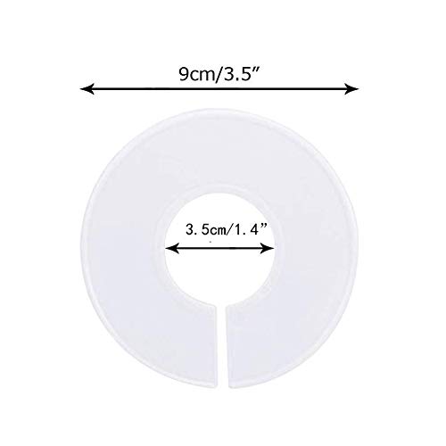15Pcs Clothing Rack Size Dividers Blank Round Hangers Closet Dividers Baby Closet Size Dividers Hanging Ring Label for Home Closet Cloth Store, White