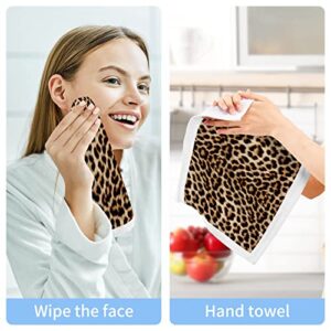 ALAZA Wash Cloth Set Leopard Print Cheetah Pattern(g1) - Pack of 6 , Cotton Face Cloths, Highly Absorbent and Soft Feel Fingertip Towels(226cr8d)